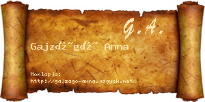 Gajzágó Anna névjegykártya