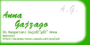 anna gajzago business card